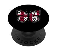 England and Canada Butterfly Half English Canadian Roots PopSockets Adhesive PopGrip