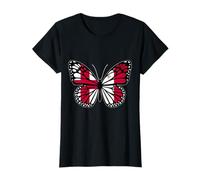England and Malta Butterfly Half English Maltese Roots T-Shirt