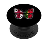 England and Portugal Butterfly Half English Portuguese Roots PopSockets Adhesive PopGrip