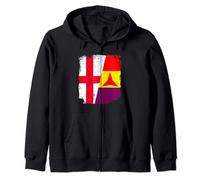 England and Spanish Republican Flag International Brigades Zip Hoodie