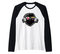 England And Venezuela Venezuelan Flag Flags Raglan Baseball Tee