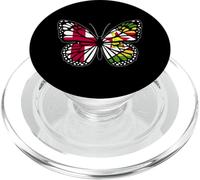 England and Zimbabwe Butterfly Half English Zimbabwean Roots PopSockets PopGrip for MagSafe