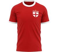 England Badge Ringer T Shirt Football Supporters Ringer Tee English, L, Red/White