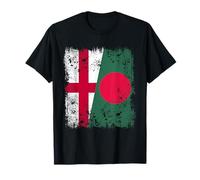 England Bangladesh Half Flag English Bangladeshi Flag T-Shirt