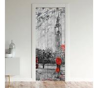 England Big Ben Doorway Curtain Privacy Ronmantic Couple Lover Room Divider Curtain Cover Gray Red Bus Insulated Thermal Curtains Room Divider Curtain Cover Door Curtain 86x203cm 1 Panel