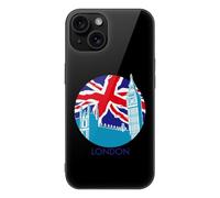 England Big Ben Flag Cell Phone Case Compatible with iPhone 15/15 Plus/15 Pro/15 Pro Max Glass Back Protective Shell