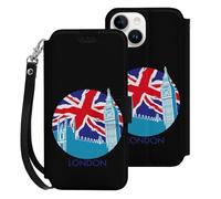 England Big Ben Flag Cell Phone Front Flip Case Compatible with iPhone 15/15 Plus/15 Pro/15 Pro Max Soft Protective Shell