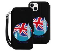 England Big Ben Flag Cell Phone Front Flip Case Compatible with iPhone 15/15 Plus/15 Pro/15 Pro Max Soft Protective Shell