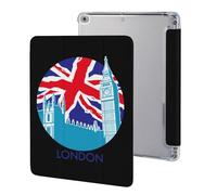 England Big Ben Flag Tri-fold Tablet Case Compatible with IPAD 2017/2018/Air1/Air2 (9.7in)/Pro (10.5in) /Air3(10.5in)/10代 (10.9in) Soft Protective with Pen Slot