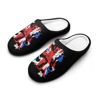 England British Lion Men's House Slippers Indoor Outdoor Slip On Shoes with Rubber Sole 13-14（46-47）