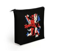England British Lion Travel Makeup Bag Toiletry Cosmetic Pouch Aesthetic Organizer Pencil Case Pen Holder 8.3 X 7.5 Inch