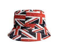 England Bucket Hat Double-Side Reversible British Flag Ve Day Hats Unisex Union Jack Reversible Fisherman Hat Flat Casual Top Sun Cap for St George's Day Parades and National Celebrations