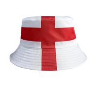 England Bucket Hat St George's Cross Reversible Unisex Cotton Sun Hat Adult One Size Fits All 56-58cm English Flag Fisherman Hat for Football Sports Events Cricket Rugby St George's Day