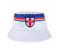 England Bucket Hat - Traditional England Sun Hat, Unisex Design - Heavy Duty 70% Cotton (Cotton Blend, White)