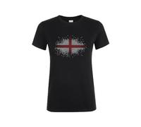 England Burst Flag T-shirt Union Jack T-Shirt, Ladies Football Top, Women Football T-shirt, and Women's Tee