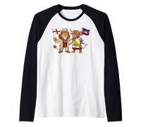 England Cambodia Flag English UK Cambodian Roots British Raglan Baseball Tee