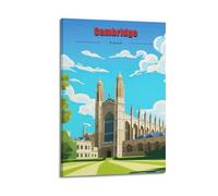 England Cambridge Vintage Travel Souvenir Poster Canvas Wall Art Prints Photo Picture Paintings Room Decor Home Decorative 12x18inch(30x45cm)