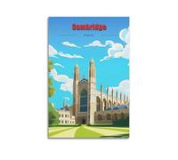 England Cambridge Vintage Travel Souvenir Poster Cool Artworks Painting Wall Art Canvas Prints Hanging Picture Home Decors Idea 24x36inch(60x90cm)