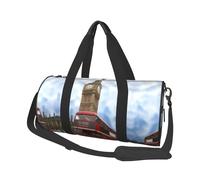 England Car Large Round Travel Duffel Bag,Extra Large Capacity Foldable Gym Bag with Removable Shoulder Strap,Durable Canvas Carry-On Bag for Sports