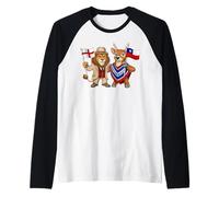England Chile Flag English UK Chilean Roots British Chilean Raglan Baseball Tee