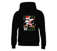 England Christmas Jumper Mens Hoody World Cup 2025 Football Boys Pullover Christmas Jumper Funny Santa Dab Dabbing Novelty Unisex Gift Girls Kids Hoodie Printed Design Black - Youth Large (Age 9-11)