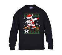 England Christmas Jumper Mens Sweatshirt World Cup 2025 Football Boys Pullover Christmas Jumper Funny Santa Dab Dabbing Novelty Unisex Gift Girls Kids Sweat Printed Design Black - X-Large