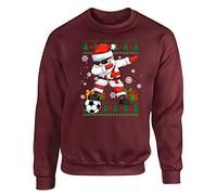 England Christmas Jumper Mens Sweatshirt World Cup 2025 Football Boys Pullover Christmas Jumper Funny Santa Dab Dabbing Novelty Unisex Gift Girls Kids Sweat Printed Design Maroon - Large