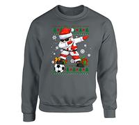 England Christmas Jumper Mens Sweatshirt World Cup 2025 Football Boys Pullover Christmas Jumper Funny Santa Dab Dabbing Novelty Unisex Gift Girls Kids Sweat Printed Design Charcoal - Large