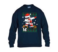 England Christmas Mens Sweatshirt World Cup 2025 Football Boys Pullover Jumper Funny Santa Dab Dabbing Novelty Unisex Gift Girls Kids Sweat Printed Design Navy Blue - Youth Medium (Age 7-8)