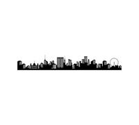 England City Silhouette Travel Silhouette Vinyl Art Sticker 14x94.6cm Can Modify and add Information Black