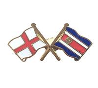 England & Costa Rica Flags Friendship Courtesy Enamel Lapel Pin Badge