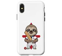 England Cricket Sloth Sports Fan Animal Country Flag Case for iPhone X/XS