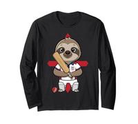 England Cricket Sloth Sports Fan Animal Country Flag Long Sleeve T-Shirt