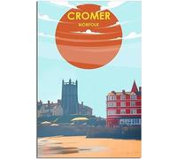 England Cromer Norfolk Vintage Travel Poster Retro Wall Art Canvas Poster Art Print Room Decor Home Decor Unframed 40x60cm