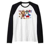 England Cuba Flag English UK Cuban Roots British Cuban Raglan Baseball Tee