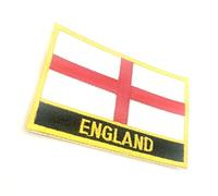 England English Cross of St George United Kingdom Great Britain GB Iron On Embroidery Country Flag Patch Embroidered Fabric Sew On Transfer for Clothes 8cm x 5cm Rectangle Pack of 1