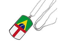 England English St George & Brazil Flag Dog Tag id tags for people