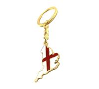 England English St Georges Red Cross United Kingdom Gold Country Flag Key Ring Metal Enamel Keyring
