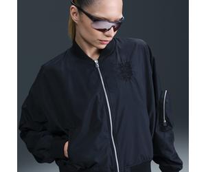 England Essential Women's Nike Football Oversized Bomber - Black - Polyester XL (UK 20-22)