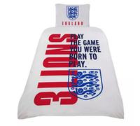 England FA Born To Play Crest Duvet Cover Set in White | Size: Single England FA White Single