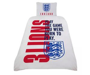 England FA Born To Play Crest Duvet Cover SetSingle White/Dark Blue/Red BS3354