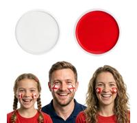 England Face Paint 2-Pack - Red and White Sweatproof Supporter Set for the International Football Tournament 2026 - St George's Cross Cheek Paint for Adults and Kids