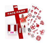England Face Paint & Makeup Kit with Temporary Soccer Tattoo Stickers for World Cup 2026, Red and White St Georges Cross Face Paint,Fan Accessory, Football, Rugby, Cricket & St Georges Day