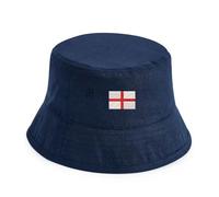 England Flag Bucket Hat | St George’s Cross Sun Hat for Kids | Embroidered Cotton Headwear Navy