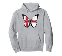 England Flag Butterfly British Isles English Flag UK Pullover Hoodie