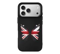 England Flag Butterfly Cell Phone Basic Cases TPU Soft Cover Shockproof Slim Phone Case Compatible with iPhone 17/17 Air/17 Pro/17 Pro Max