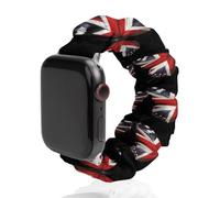 England Flag Butterfly Soft Elastic Scrunchie Watch Strap Compatible with IWatch Series 6 5 4 3 2 1 Printed Wristbands Bands