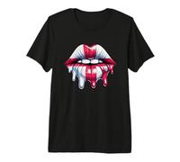 England Flag Dripping Lips St George Cross Pride Premium T-Shirt