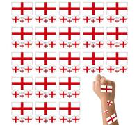 England Flag Face Temporary Tattoo Stickers 25 Sheets (Red) | 3-5 Days Long Lasting, Easy-to-Remove, England Stickers for World Cup Football Matches, St George’s Day and Party