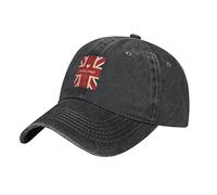 England-Flag-GB-UK-Great-Britain-Baseball-Cap, Washed Cotton Trucker Hats Vintage Dad Hat for Men Women Black bm